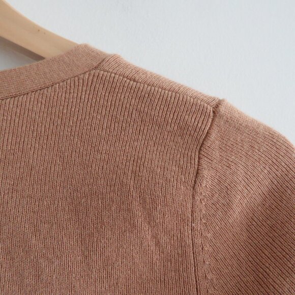 ARITZIA BABATON Georgia Cropped Wool Blend Cardigan in Camel Tan - Size XS - Picture 13 of 15
